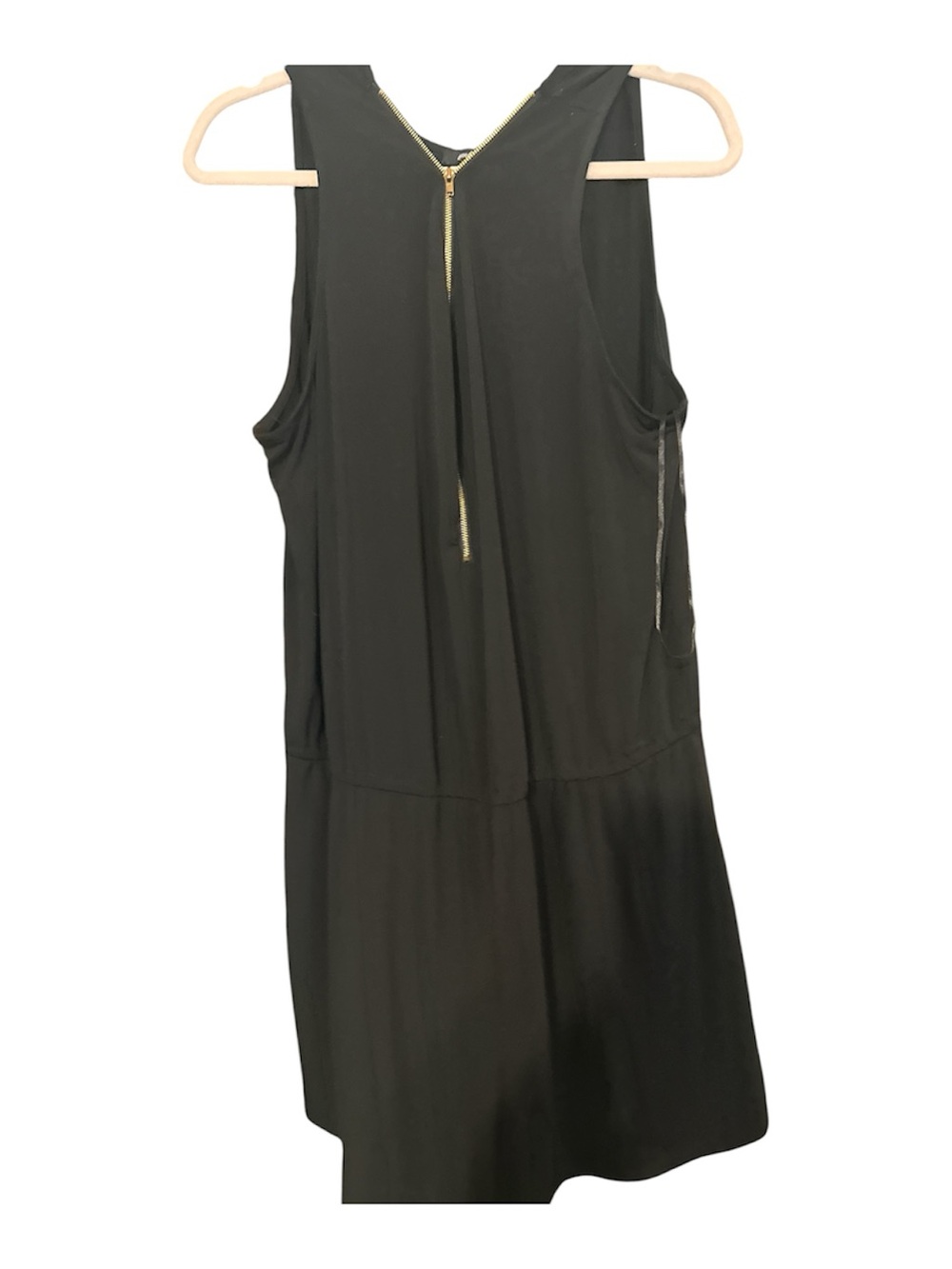 Ambiance Black Sleeveless romper  with Gold Zipper sleeveless 3x poly spandex